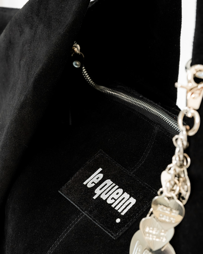 the kind heart bag — black suede
