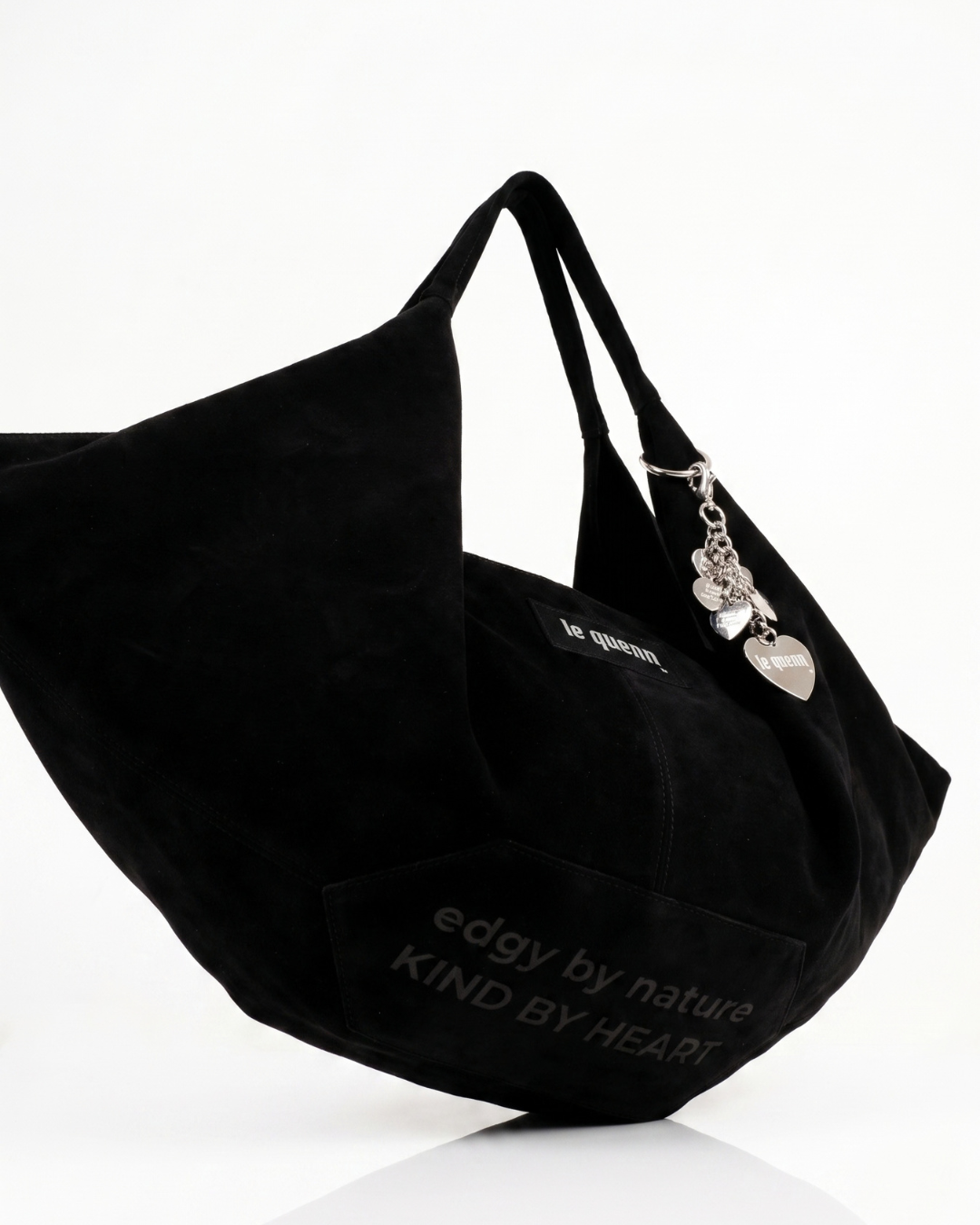 the kind heart bag — black suede