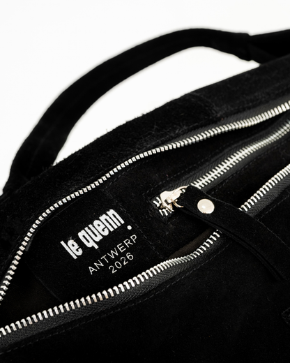 the kind heart bag — black suede