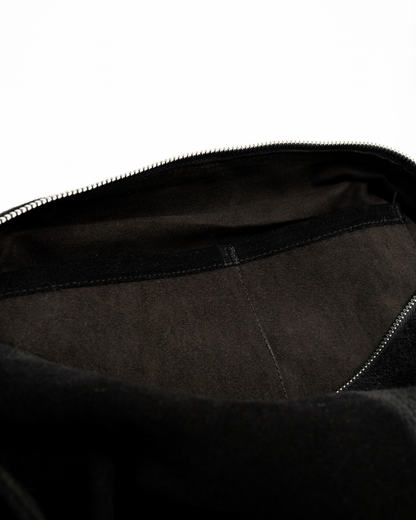 the kind heart bag — black suede