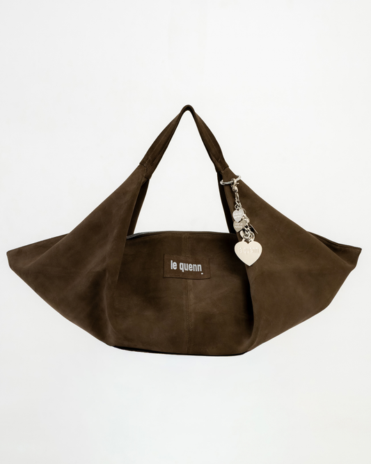 the kind heart bag — khaki suede