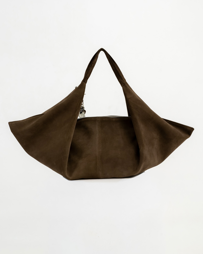 the kind heart bag — khaki suede