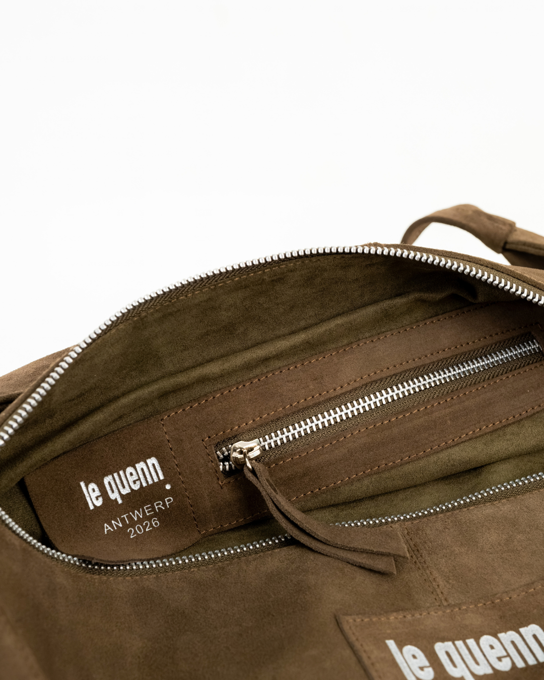 the kind heart bag — khaki suede