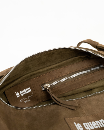 the kind heart bag — khaki suede