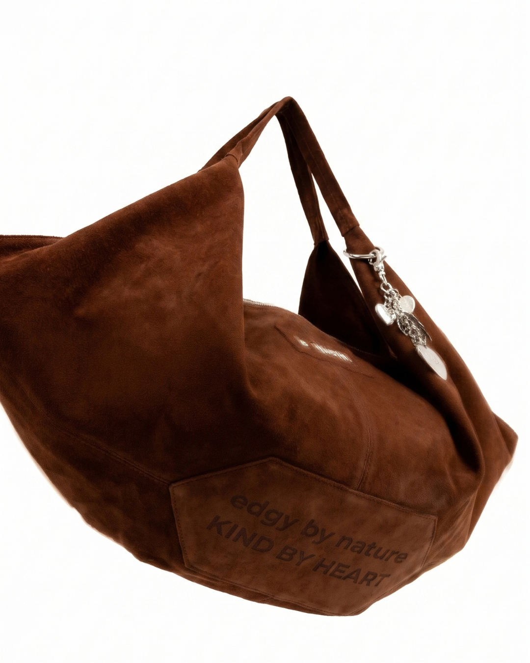 the edgy kind bag — brown suede