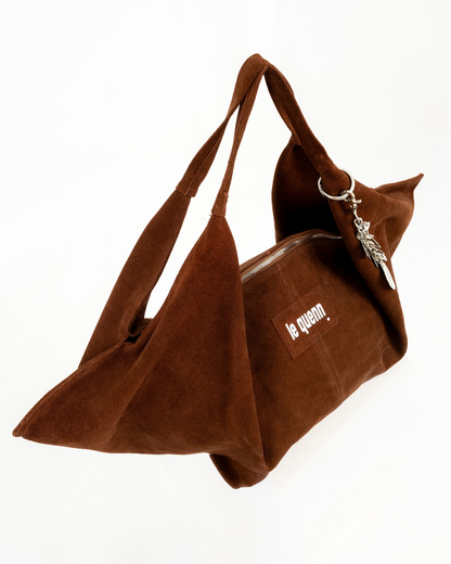 the edgy kind bag — brown suede