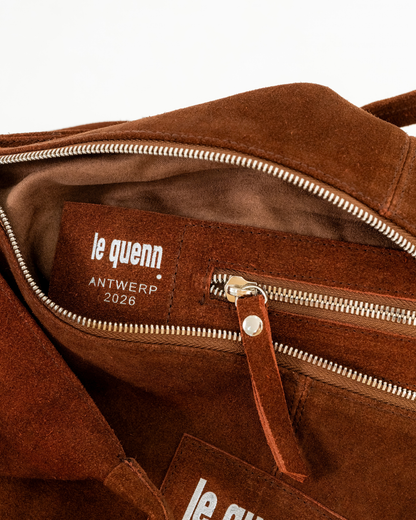 the edgy kind bag — brown suede